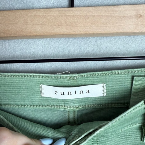 Eunina Women’s Dawn Super High Rise Wide Leg Crop in Green Olive size 27 - Picture 11 of 11